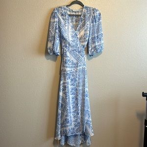 Beautiful Calvin Klein Paisley Wrap Dress w/ slip. Size 14